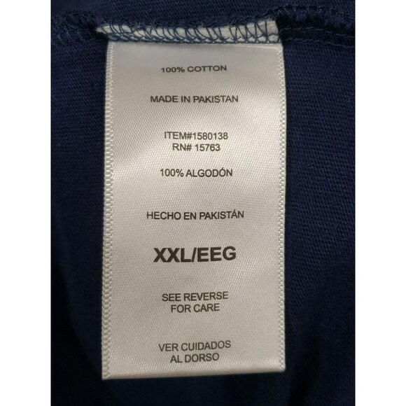 Champion Navy Blue Hoodie T-Shirt, Long Sleeve, Men's XXL, Drawstring, Pocket - Picture 10 of 13